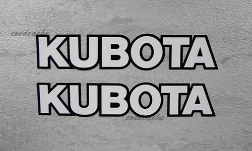 Kubota white decals - 2x,